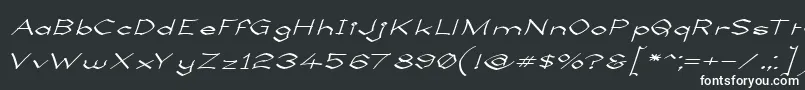 フォントLlynfyrchFwyrrdynn – 黒い背景に白い文字