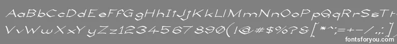 フォントLlynfyrchFwyrrdynn – 灰色の背景に白い文字