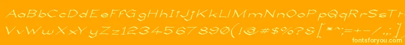 LlynfyrchFwyrrdynn Font – Yellow Fonts on Orange Background