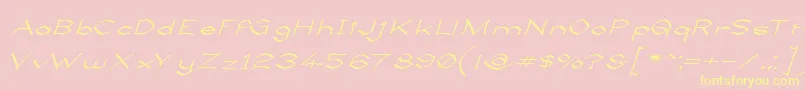 LlynfyrchFwyrrdynn Font – Yellow Fonts on Pink Background