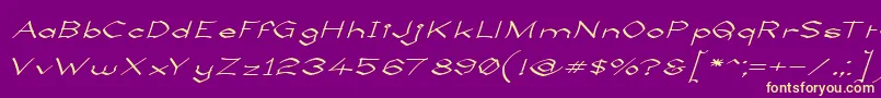 LlynfyrchFwyrrdynn Font – Yellow Fonts on Purple Background