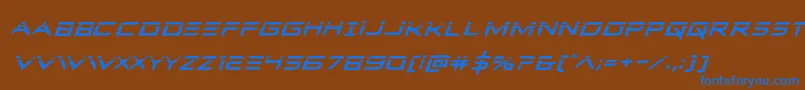 Ferretfacelaserital Font – Blue Fonts on Brown Background