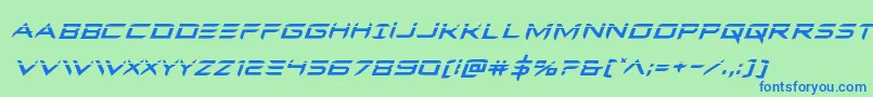 Ferretfacelaserital Font – Blue Fonts on Green Background