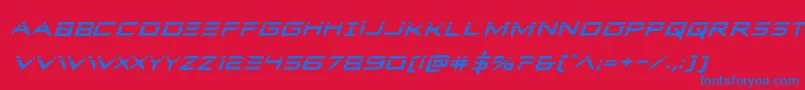 Ferretfacelaserital Font – Blue Fonts on Red Background
