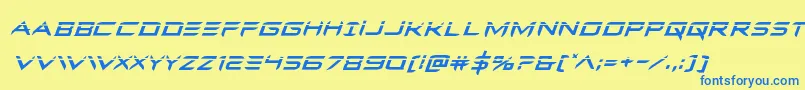 Ferretfacelaserital Font – Blue Fonts on Yellow Background