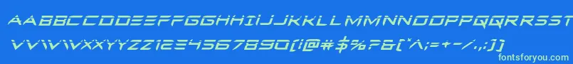 Ferretfacelaserital Font – Green Fonts on Blue Background