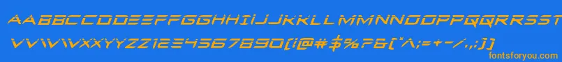 Ferretfacelaserital Font – Orange Fonts on Blue Background