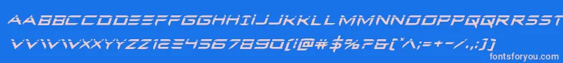 Ferretfacelaserital Font – Pink Fonts on Blue Background