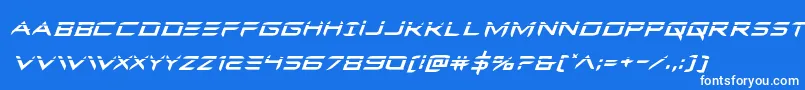 Ferretfacelaserital Font – White Fonts on Blue Background