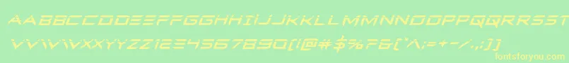 Ferretfacelaserital Font – Yellow Fonts on Green Background