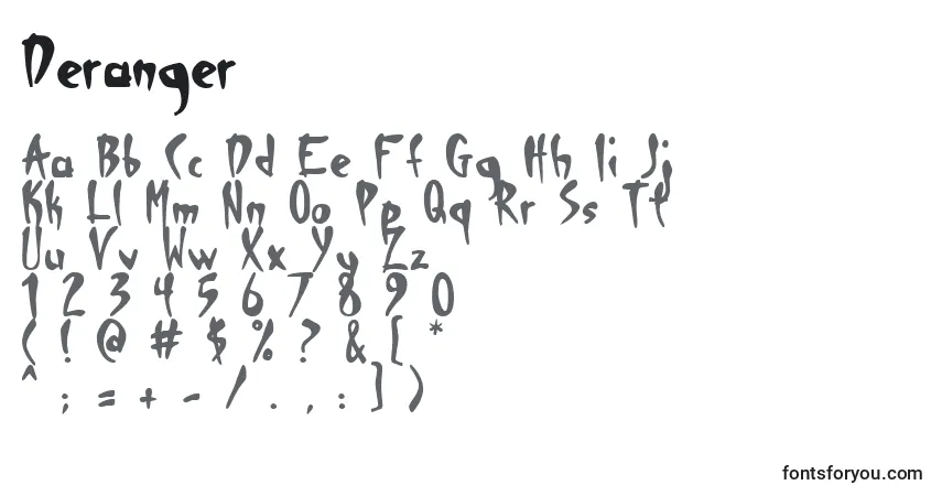 Fuente Deranger - alfabeto, números, caracteres especiales