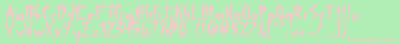 Deranger Font – Pink Fonts on Green Background