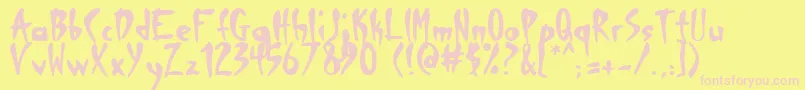 Deranger Font – Pink Fonts on Yellow Background