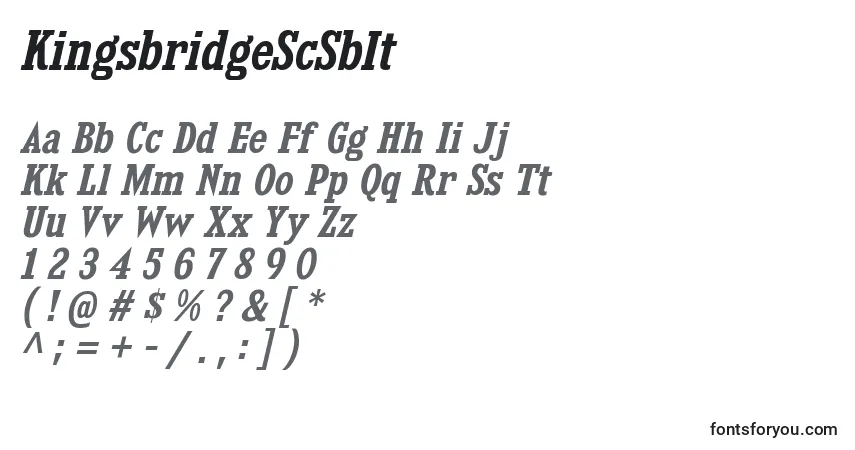 A fonte KingsbridgeScSbIt – alfabeto, números, caracteres especiais