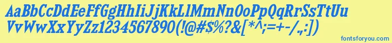 KingsbridgeScSbIt Font – Blue Fonts on Yellow Background