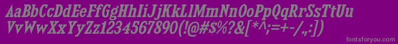 フォントKingsbridgeScSbIt – 紫の背景に灰色の文字