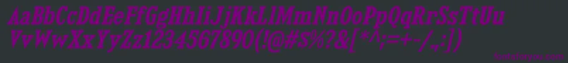 フォントKingsbridgeScSbIt – 黒い背景に紫のフォント