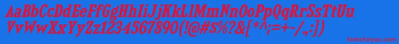 KingsbridgeScSbIt Font – Red Fonts on Blue Background