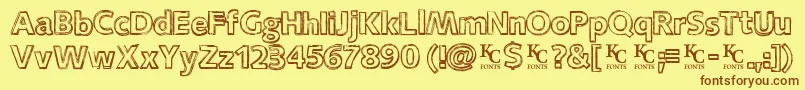 Closuredemo Font – Brown Fonts on Yellow Background