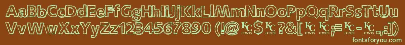 Шрифт Closuredemo – зелёные шрифты на коричневом фоне