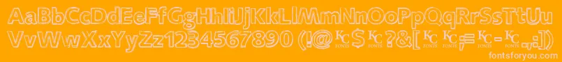 Closuredemo Font – Pink Fonts on Orange Background