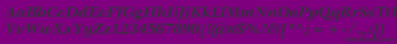 Czcionka VeljovicstdBolditalic – czarne czcionki na fioletowym tle