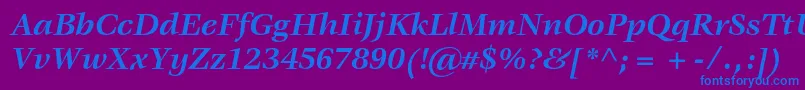 VeljovicstdBolditalic Font – Blue Fonts on Purple Background