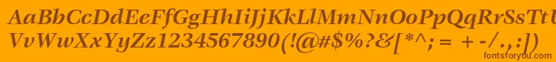 フォントVeljovicstdBolditalic – オレンジの背景に茶色のフォント
