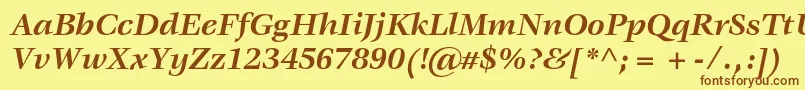 VeljovicstdBolditalic Font – Brown Fonts on Yellow Background