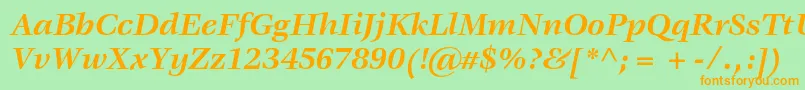 VeljovicstdBolditalic Font – Orange Fonts on Green Background
