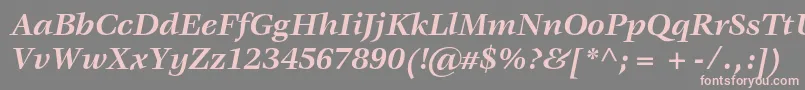 VeljovicstdBolditalic-Schriftart – Rosa Schriften auf grauem Hintergrund
