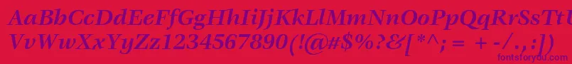 Шрифт VeljovicstdBolditalic – фиолетовые шрифты на красном фоне