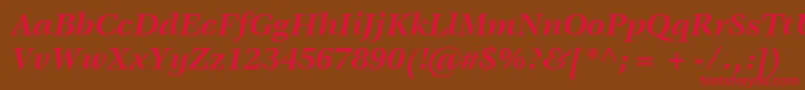 VeljovicstdBolditalic Font – Red Fonts on Brown Background
