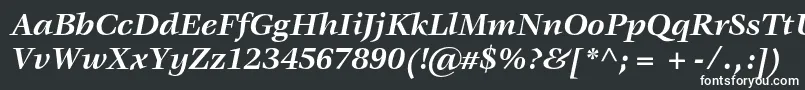 VeljovicstdBolditalic-fontti – valkoiset fontit mustalla taustalla