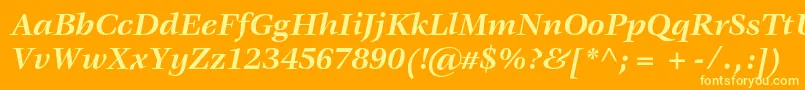 VeljovicstdBolditalic Font – Yellow Fonts on Orange Background