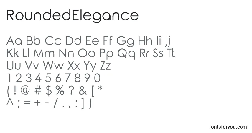 A fonte RoundedElegance – alfabeto, números, caracteres especiais