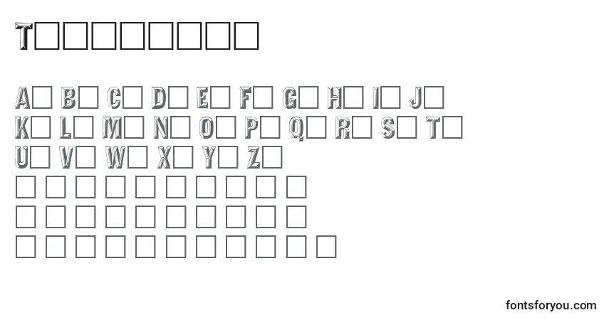 Czcionka Tejartchi – alfabet, cyfry, specjalne znaki