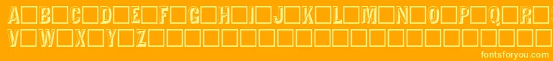 Tejartchi-Schriftart – Gelbe Schriften auf orangefarbenem Hintergrund