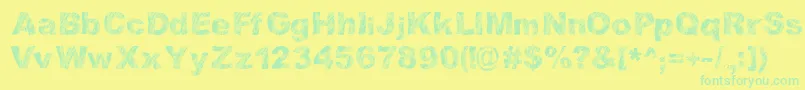 StrippinDirty-Schriftart – Grüne Schriften auf gelbem Hintergrund