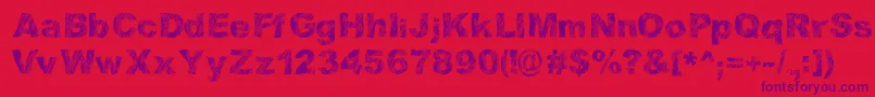 StrippinDirty Font – Purple Fonts on Red Background