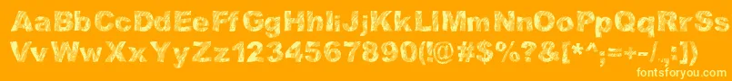 フォントStrippinDirty – オレンジの背景に黄色の文字