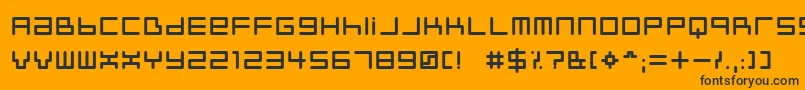 Neustyl-Schriftart – Schwarze Schriften auf orangefarbenem Hintergrund