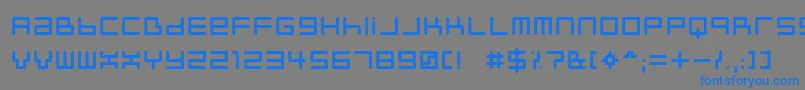 フォントNeustyl – 灰色の背景に青い文字