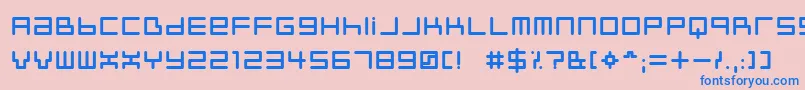 フォントNeustyl – ピンクの背景に青い文字