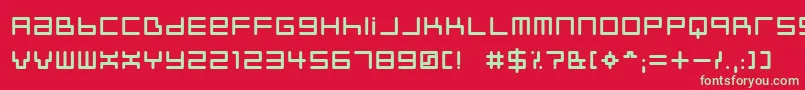 フォントNeustyl – 赤い背景に緑の文字