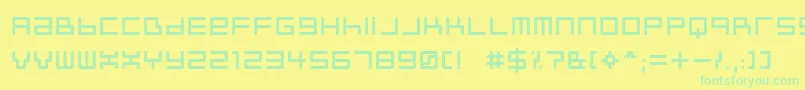 フォントNeustyl – 黄色い背景に緑の文字