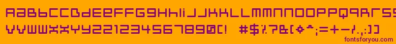 Neustyl-Schriftart – Violette Schriften auf orangefarbenem Hintergrund