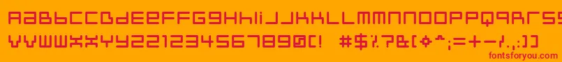 Neustyl-Schriftart – Rote Schriften auf orangefarbenem Hintergrund