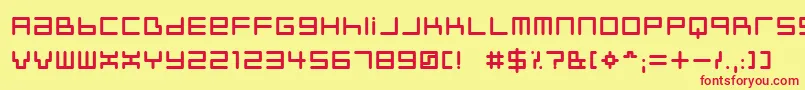 Neustyl-fontti – punaiset fontit keltaisella taustalla