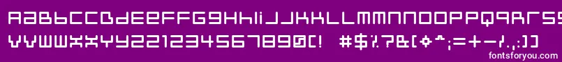 Neustyl-Schriftart – Weiße Schriften auf violettem Hintergrund